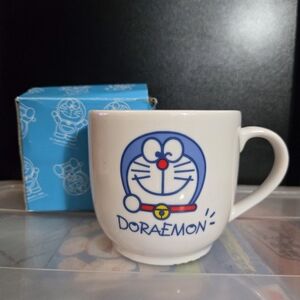 Vintage Heisei Doraemon Pottery Big Soup Mug With Original Box